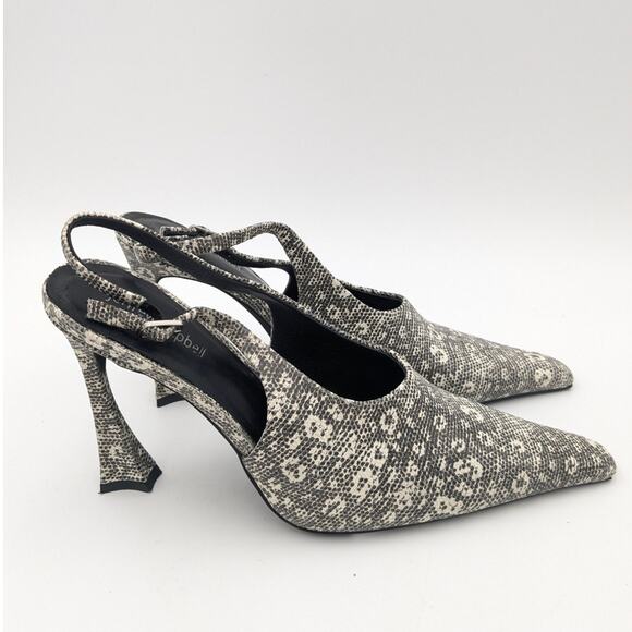 Jeffrey Campbell Creativity Slingback Pump Black/White Lizard Size US9.5 EU41 - Picture 3 of 13